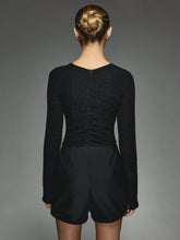 MISSGUIDED Texture Long Sleeve Wrap Front Skort Playsuit